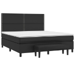 Giroletto a Molle con Materasso Nero 160x200 cm in Similpelle