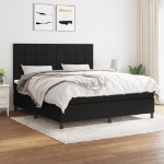 Giroletto a Molle con Materasso Nero 160x200 cm in Tessuto