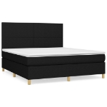 Giroletto a Molle con Materasso Nero 160x200 cm in Tessuto