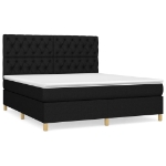 Giroletto a Molle con Materasso Nero 160x200 cm in Tessuto