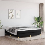 Giroletto a Molle con Materasso Nero 160x200 cm in Tessuto