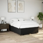 Giroletto a Molle con Materasso Nero 160x200 cm in Tessuto