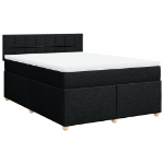 Giroletto a Molle con Materasso Nero 160x200 cm in Tessuto
