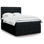 Giroletto a Molle con Materasso Nero 160x200 cm in Tessuto