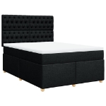 Giroletto a Molle con Materasso Nero 160x200 cm in Tessuto