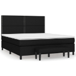 Giroletto a Molle con Materasso Nero 160x200 cm in Tessuto