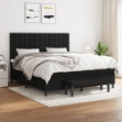 Giroletto a Molle con Materasso Nero 160x200 cm in Tessuto