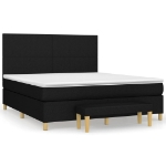 Giroletto a Molle con Materasso Nero 160x200 cm in Tessuto