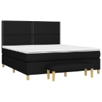 Giroletto a Molle con Materasso Nero 160x200 cm in Tessuto