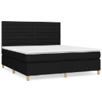 Giroletto a Molle con Materasso Nero 160x200 cm in Tessuto