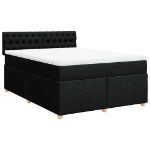 Giroletto a Molle con Materasso Nero 160x200 cm in Tessuto