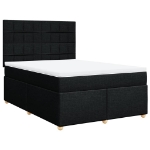 Giroletto a Molle con Materasso Nero 160x200 cm in Tessuto