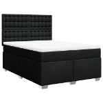 Giroletto a Molle con Materasso Nero 160x200 cm in Tessuto
