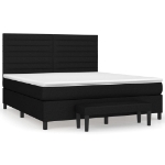 Giroletto a Molle con Materasso Nero 160x200 cm in Tessuto