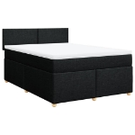 Giroletto a Molle con Materasso Nero 160x200 cm in Tessuto
