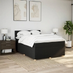 Giroletto a Molle con Materasso Nero 160x200 cm in Tessuto