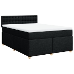 Giroletto a Molle con Materasso Nero 160x200 cm in Tessuto
