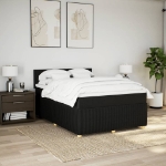 Giroletto a Molle con Materasso Nero 160x200 cm in Tessuto