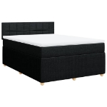 Giroletto a Molle con Materasso Nero 160x200 cm in Tessuto