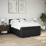 Giroletto a Molle con Materasso Nero 160x200 cm in Tessuto
