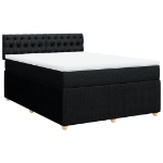 Giroletto a Molle con Materasso Nero 160x200 cm in Tessuto
