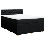 Giroletto a Molle con Materasso Nero 160x200 cm in Tessuto