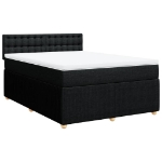 Giroletto a Molle con Materasso Nero 160x200 cm in Tessuto