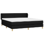 Giroletto a Molle con Materasso Nero 160x200 cm in Tessuto