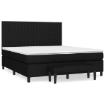 Giroletto a Molle con Materasso Nero 160x200 cm in Tessuto