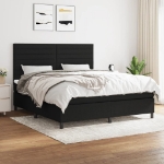 Giroletto a Molle con Materasso Nero 160x200 cm in Tessuto
