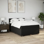 Giroletto a Molle con Materasso Nero 160x200 cm in Tessuto