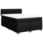 Giroletto a Molle con Materasso Nero 160x200 cm in Tessuto