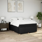 Giroletto a Molle con Materasso Nero 160x200 cm in Tessuto