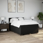 Giroletto a Molle con Materasso Nero 160x200 cm in Tessuto