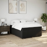 Giroletto a Molle con Materasso Nero 160x200 cm in Tessuto