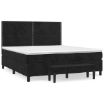 Giroletto a Molle con Materasso Nero 160x200 cm in Velluto