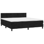Giroletto a Molle con Materasso Nero 160x200 cm in Velluto