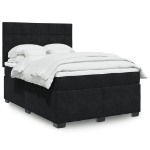Giroletto a Molle con Materasso Nero 160x200 cm in Velluto