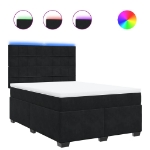 Giroletto a Molle con Materasso Nero 160x200 cm in Velluto