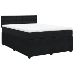 Giroletto a Molle con Materasso Nero 160x200 cm in Velluto