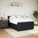 Giroletto a Molle con Materasso Nero 160x200 cm in Velluto