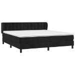 Giroletto a Molle con Materasso Nero 160x200 cm in Velluto
