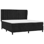 Giroletto a Molle con Materasso Nero 160x200 cm in Velluto