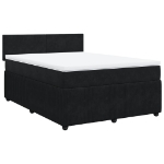 Giroletto a Molle con Materasso Nero 160x200 cm in Velluto
