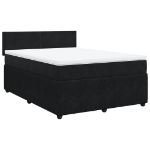 Giroletto a Molle con Materasso Nero 160x200 cm in Velluto