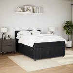 Giroletto a Molle con Materasso Nero 160x200 cm in Velluto