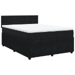 Giroletto a Molle con Materasso Nero 160x200 cm in Velluto