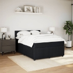 Giroletto a Molle con Materasso Nero 160x200 cm in Velluto