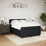 Giroletto a Molle con Materasso Nero 160x200 cm in Velluto