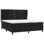 Giroletto a Molle con Materasso Nero 160x200 cm in Velluto